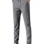Men's Lycra Solid Jogger Pants with Elastic Waistband and Pockets