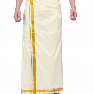 Mens Blended Silk type Jari Dhoti/8 Mulam vesti