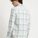 Men Slim Fit Striped Cotton Linen Casual Shirt