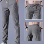 Men's Lycra Solid Jogger Pants with Elastic Waistband and Pockets